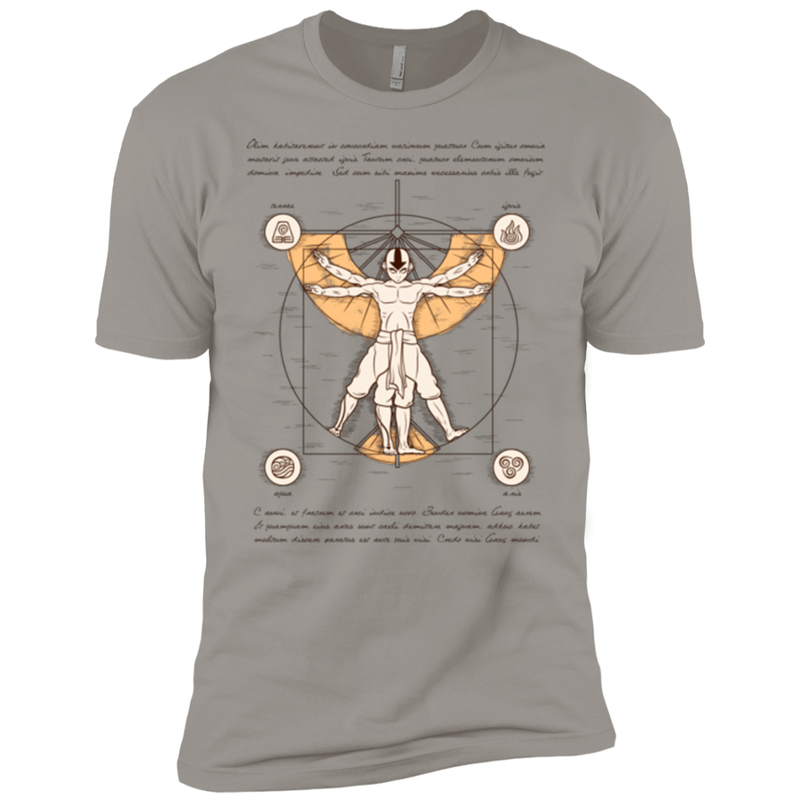 T-Shirts Light Grey / YXS Vitruvian Aang Boys Premium T-Shirt