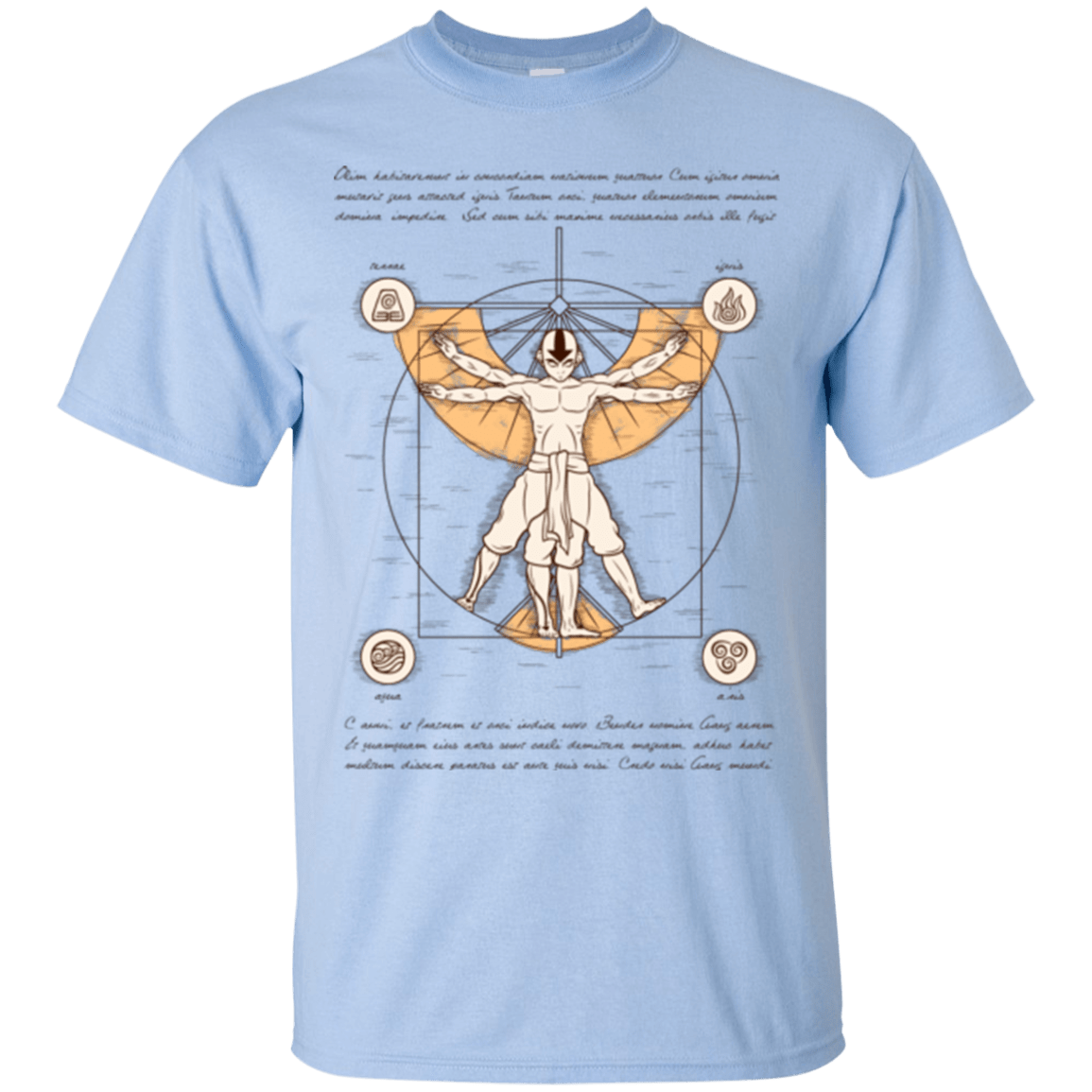 T-Shirts Light Blue / Small Vitruvian Aang T-Shirt