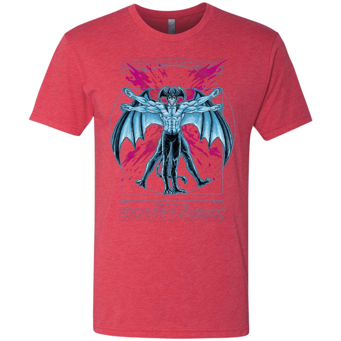 T-Shirts Vintage Red / S Vitruvian Devil Men's Triblend T-Shirt