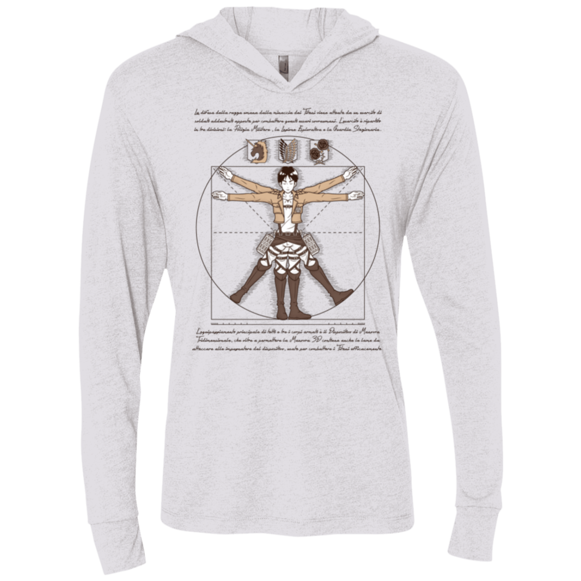 T-Shirts Heather White / X-Small VITRUVIAN TRAINEE Triblend Long Sleeve Hoodie Tee
