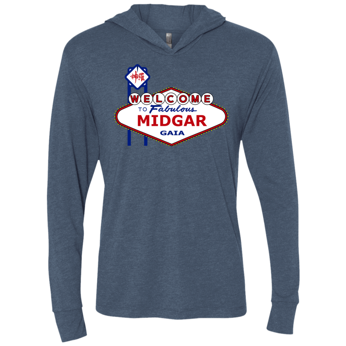 T-Shirts Indigo / X-Small Viva Midgar Triblend Long Sleeve Hoodie Tee