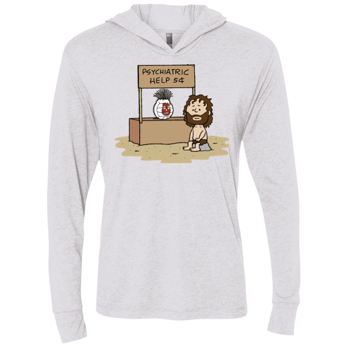 T-Shirts Heather White / X-Small Volleyball Help Triblend Long Sleeve Hoodie Tee