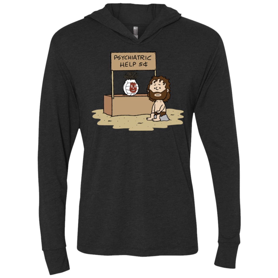 T-Shirts Vintage Black / X-Small Volleyball Help Triblend Long Sleeve Hoodie Tee