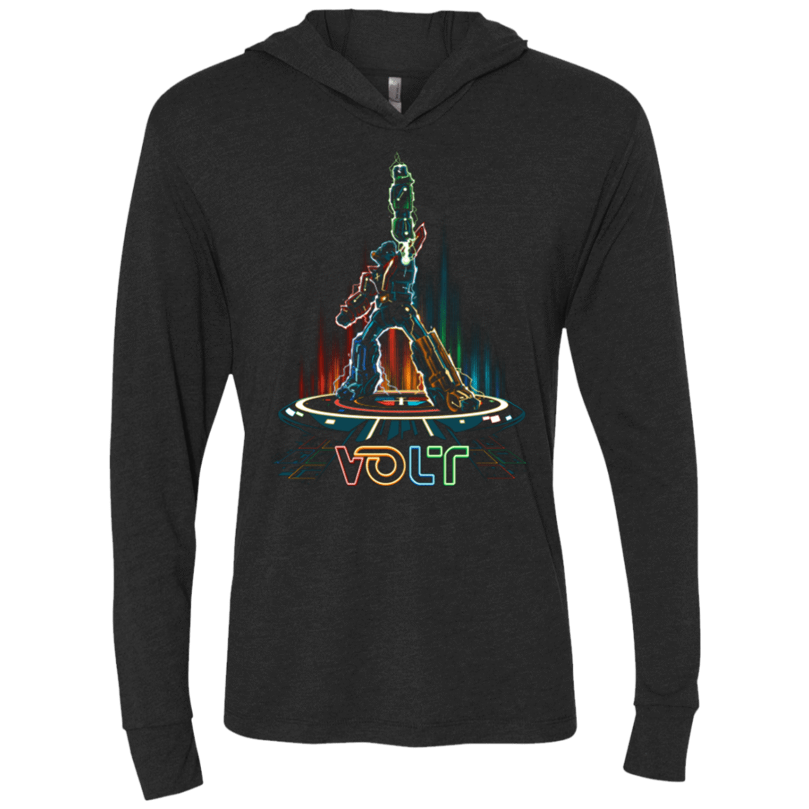 T-Shirts Vintage Black / X-Small VOLT(Tron) Triblend Long Sleeve Hoodie Tee