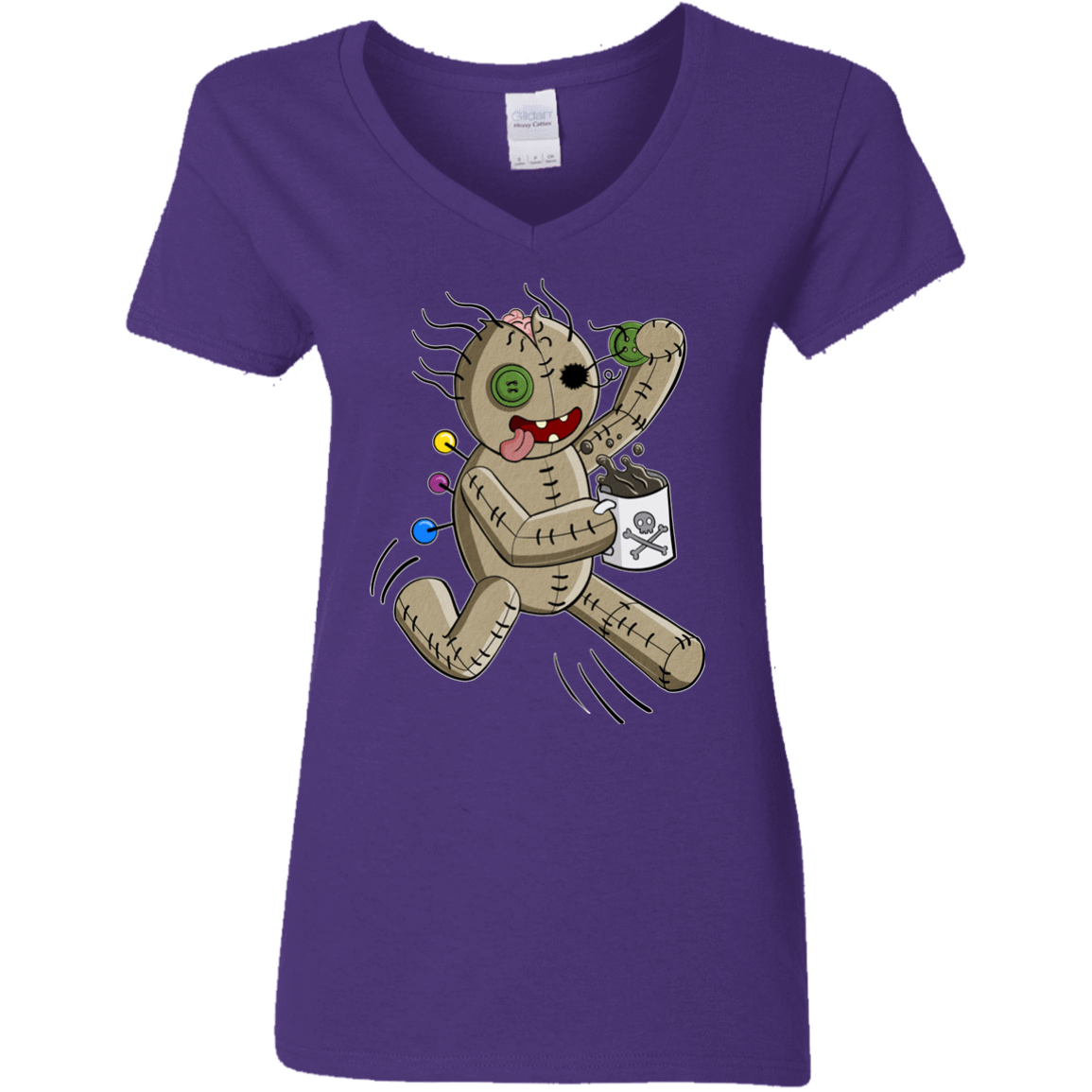T-Shirts Purple / S Voodoo Coffee Runner Women's V-Neck T-Shirt