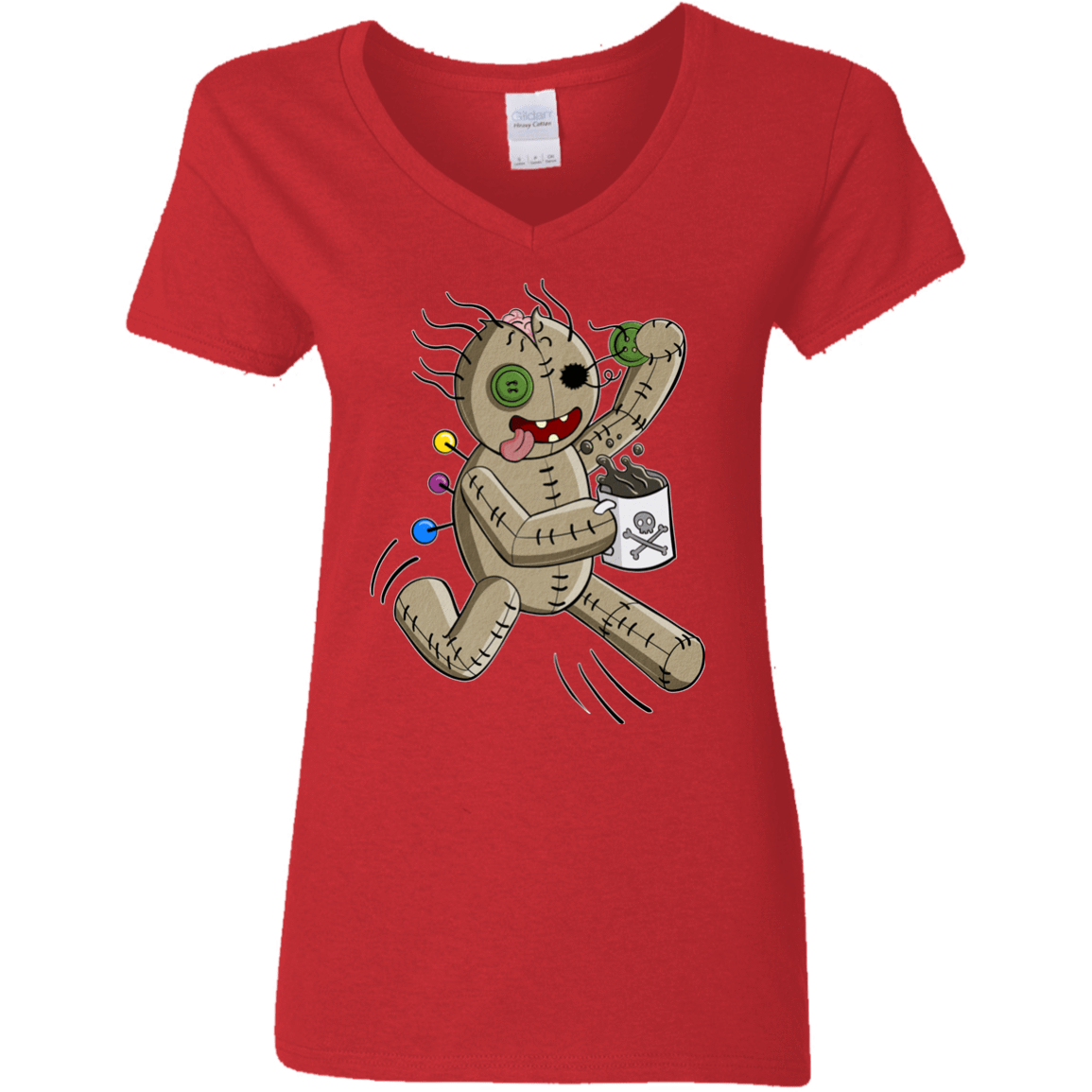 T-Shirts Red / S Voodoo Coffee Runner Women's V-Neck T-Shirt