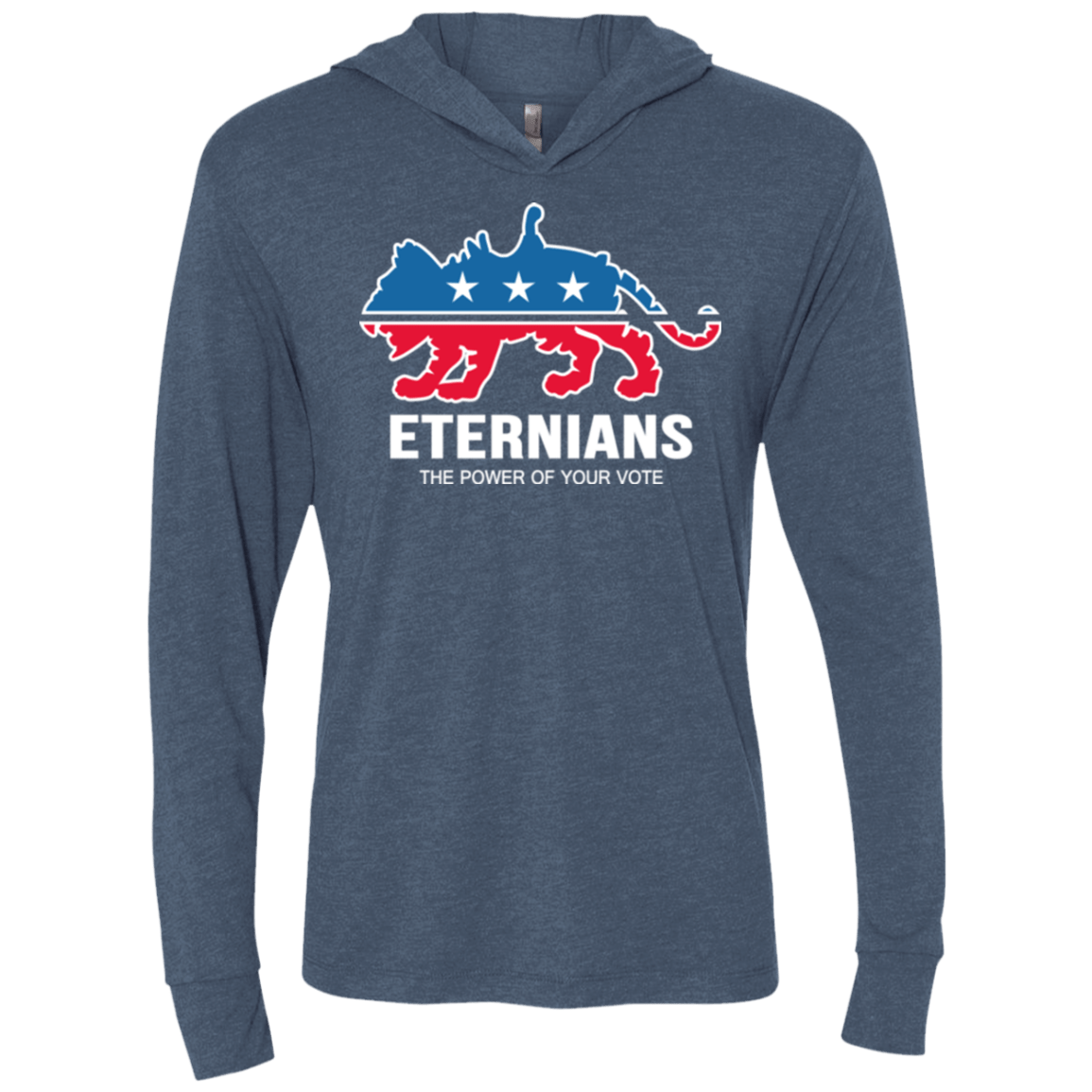 T-Shirts Indigo / X-Small Vote Eternians Triblend Long Sleeve Hoodie Tee