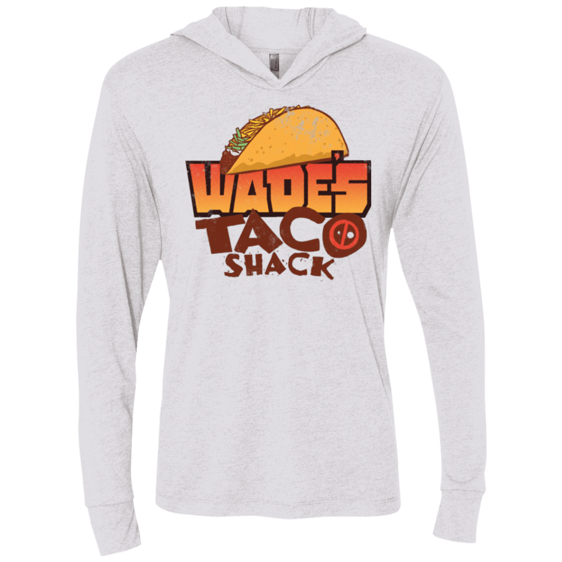 T-Shirts Heather White / X-Small Wade Tacos Triblend Long Sleeve Hoodie Tee