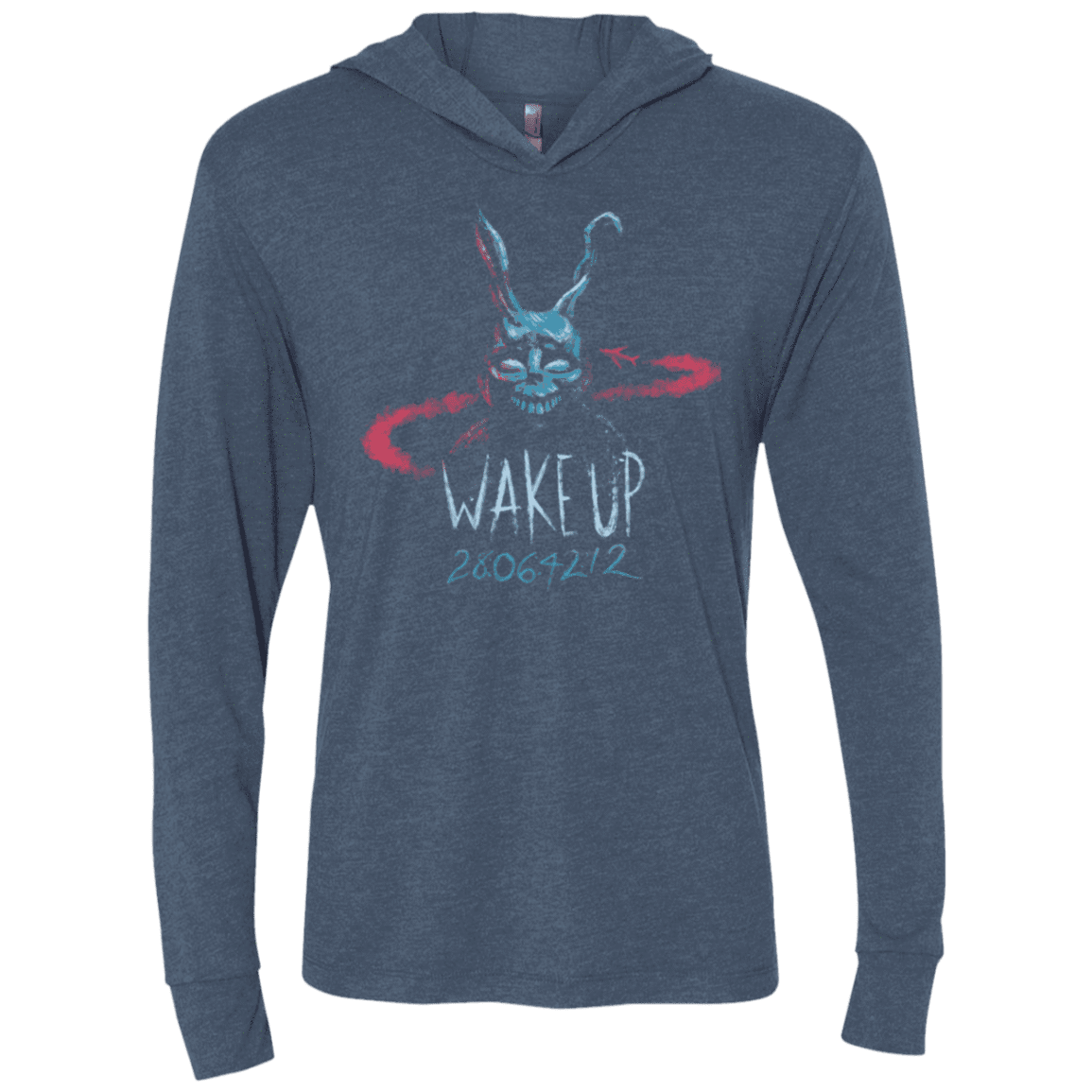T-Shirts Indigo / X-Small Wake up 28064212 Triblend Long Sleeve Hoodie Tee