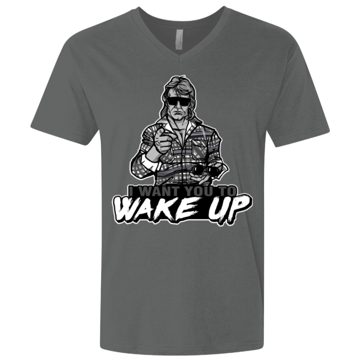 T-Shirts Heavy Metal / X-Small Wake Up Men's Premium V-Neck