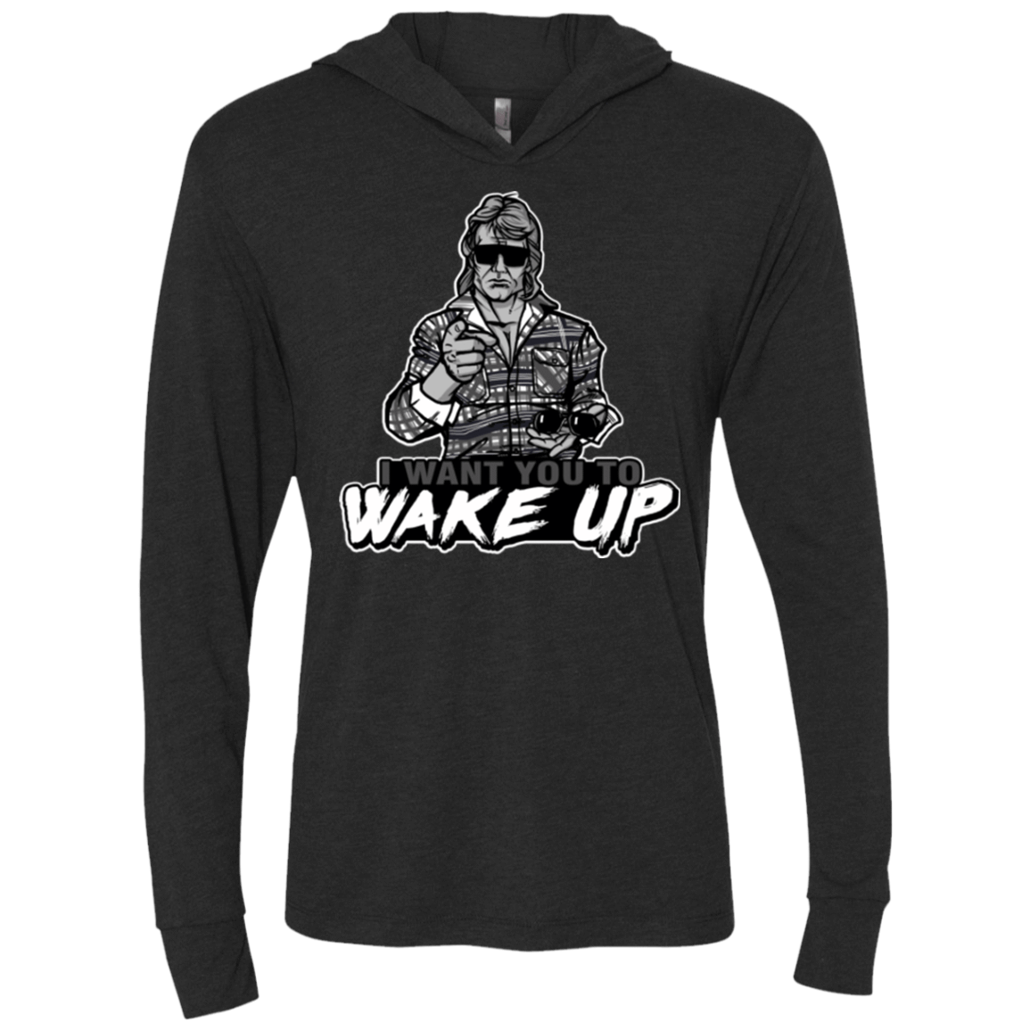 T-Shirts Vintage Black / X-Small Wake Up Triblend Long Sleeve Hoodie Tee