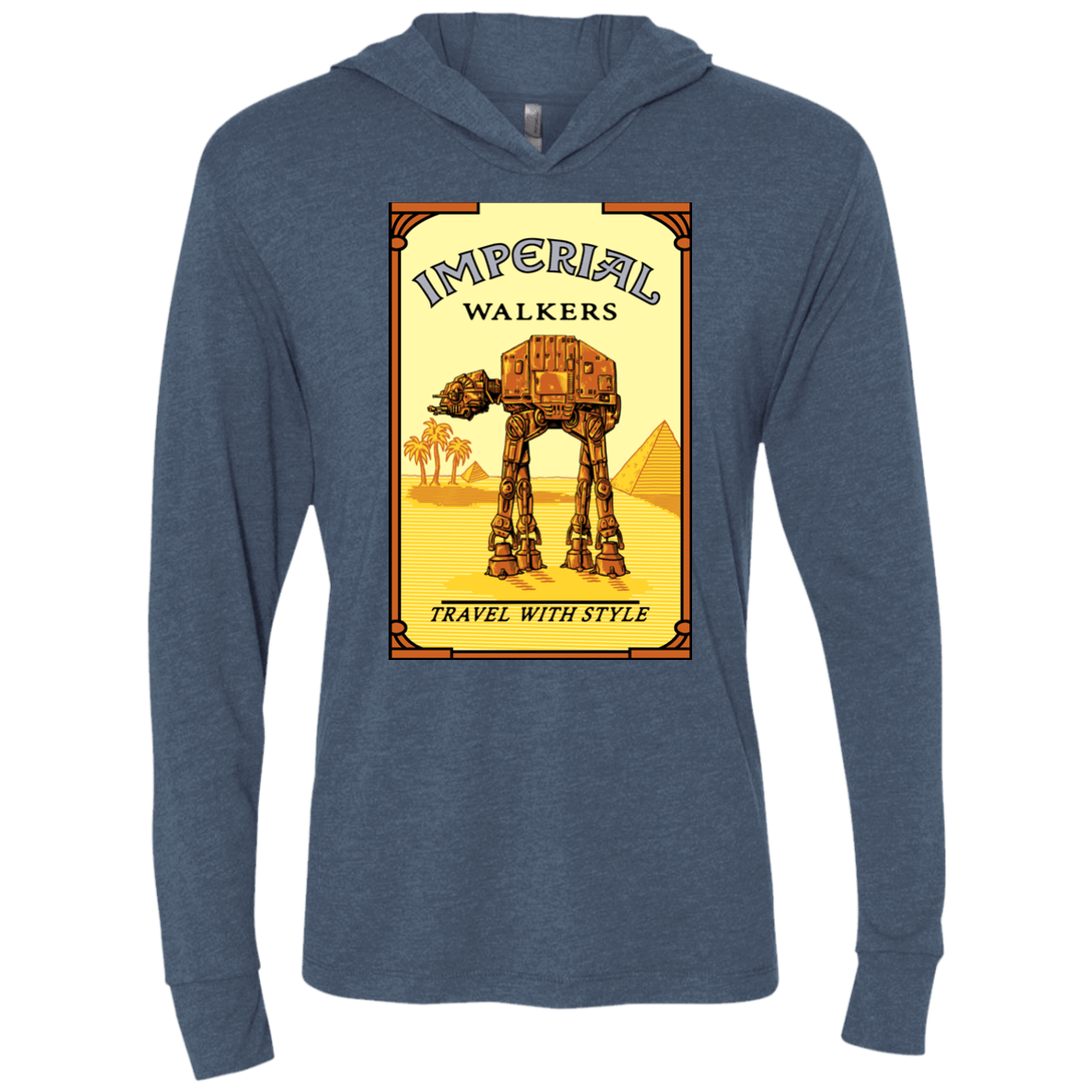 T-Shirts Indigo / X-Small Walk Like An Egyptian Triblend Long Sleeve Hoodie Tee