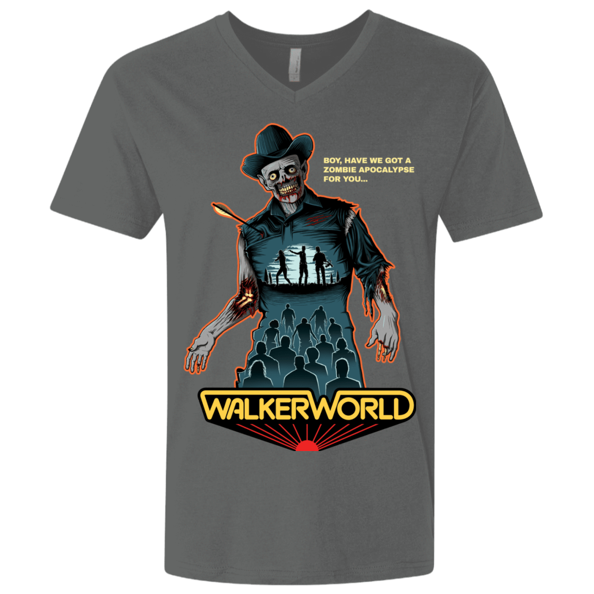 T-Shirts Heavy Metal / X-Small Walker World Men's Premium V-Neck