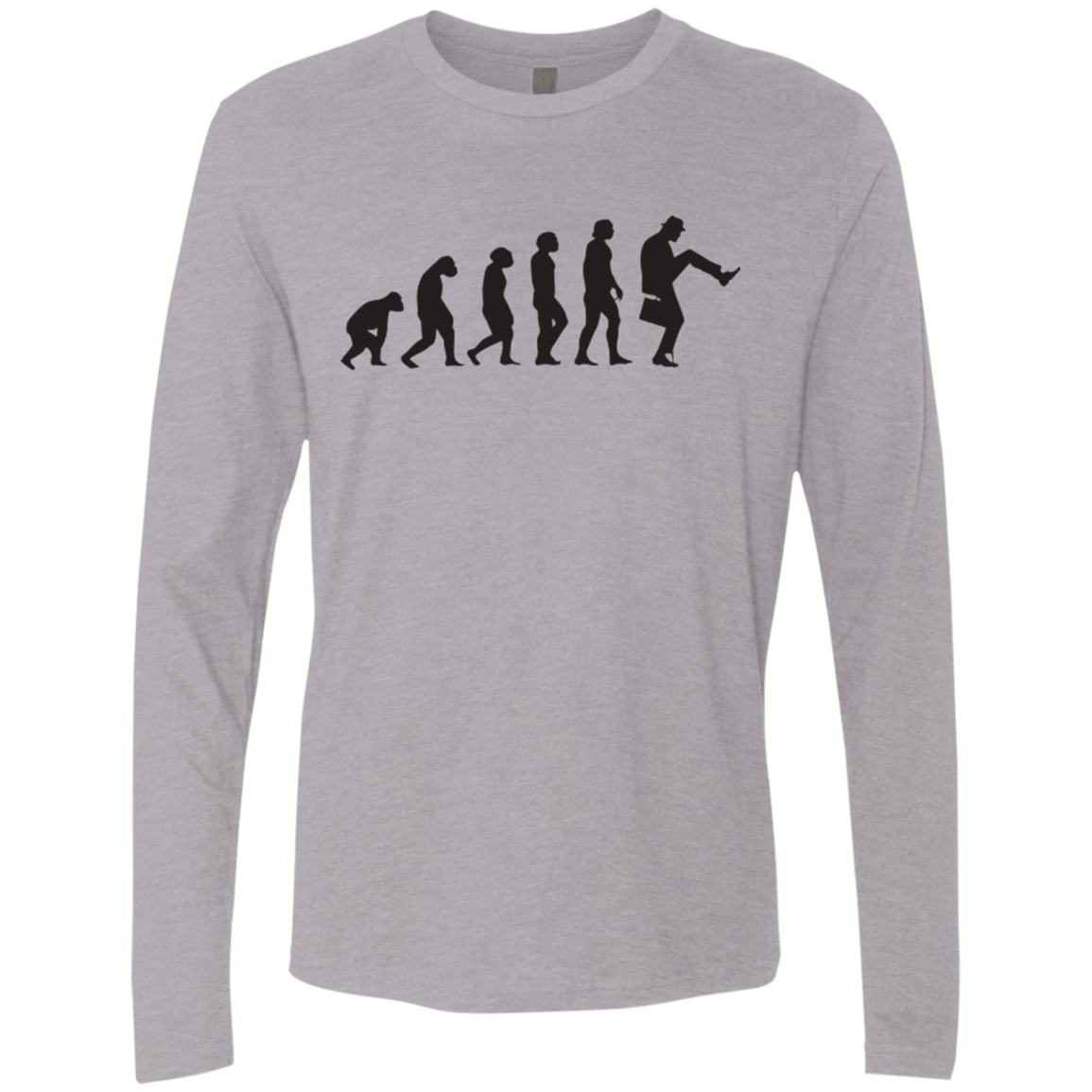 T-Shirts Heather Grey / Small Walking Evolution Men's Premium Long Sleeve