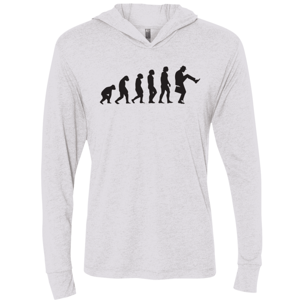 T-Shirts Heather White / X-Small Walking Evolution Triblend Long Sleeve Hoodie Tee