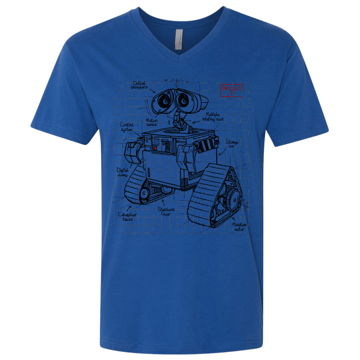 T-Shirts Royal / X-Small WALL-E Plan Men's Premium V-Neck