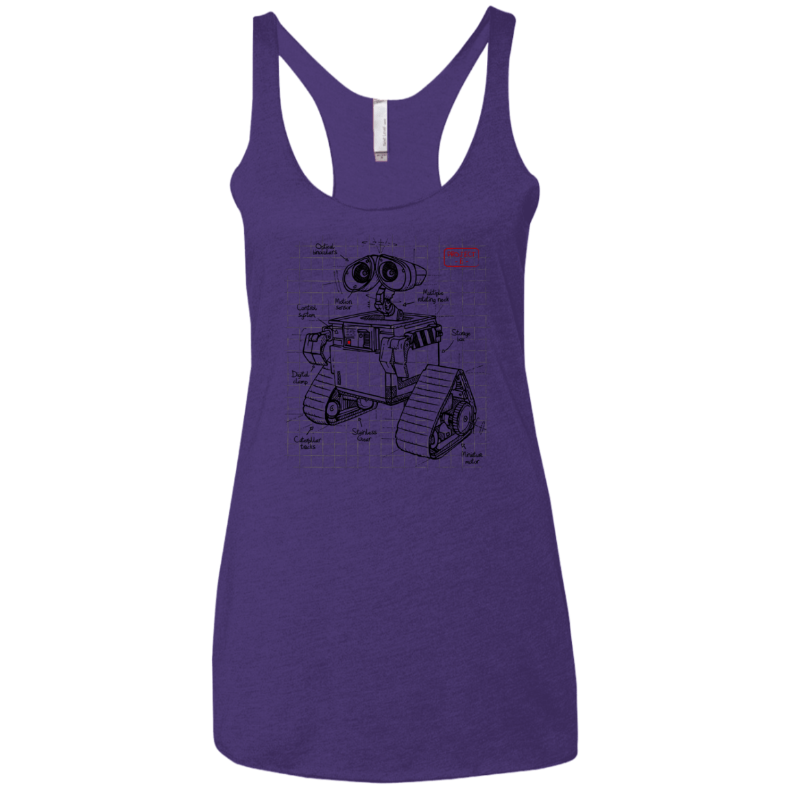 WALL-E Plan Women's Triblend Racerback Tank