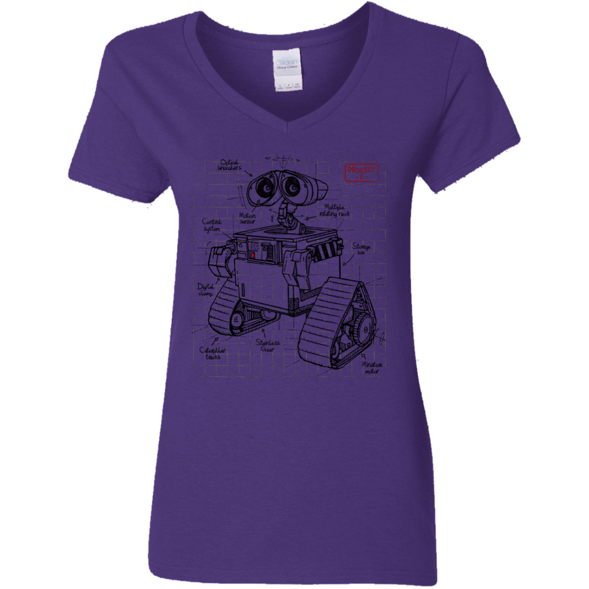 T-Shirts Purple / S WALL-E Plan Women's V-Neck T-Shirt