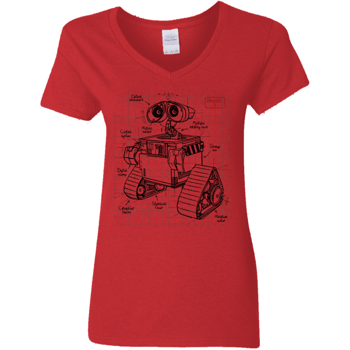 T-Shirts Red / S WALL-E Plan Women's V-Neck T-Shirt