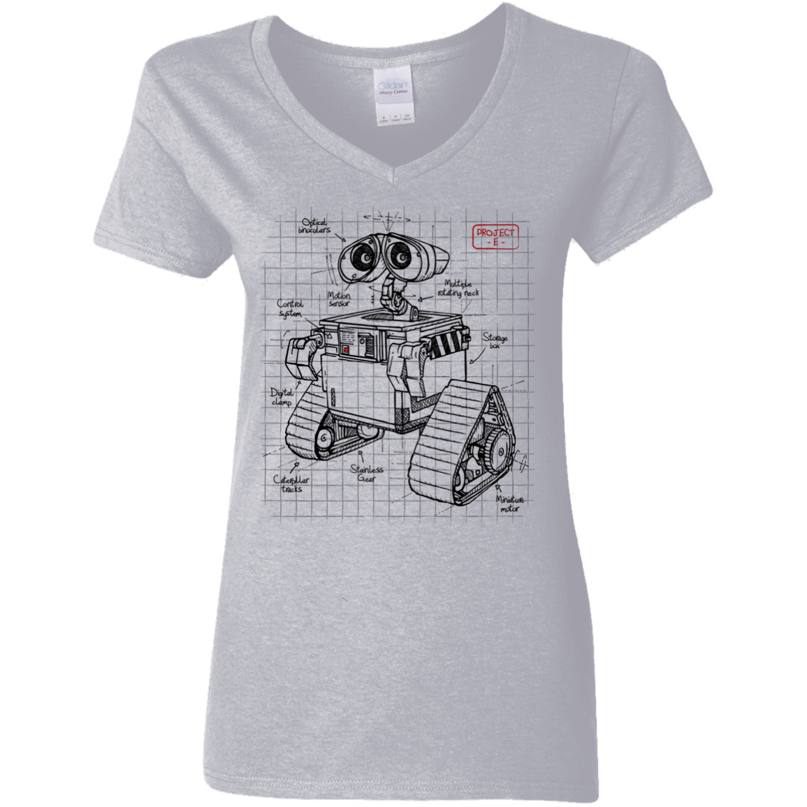 T-Shirts Sport Grey / S WALL-E Plan Women's V-Neck T-Shirt