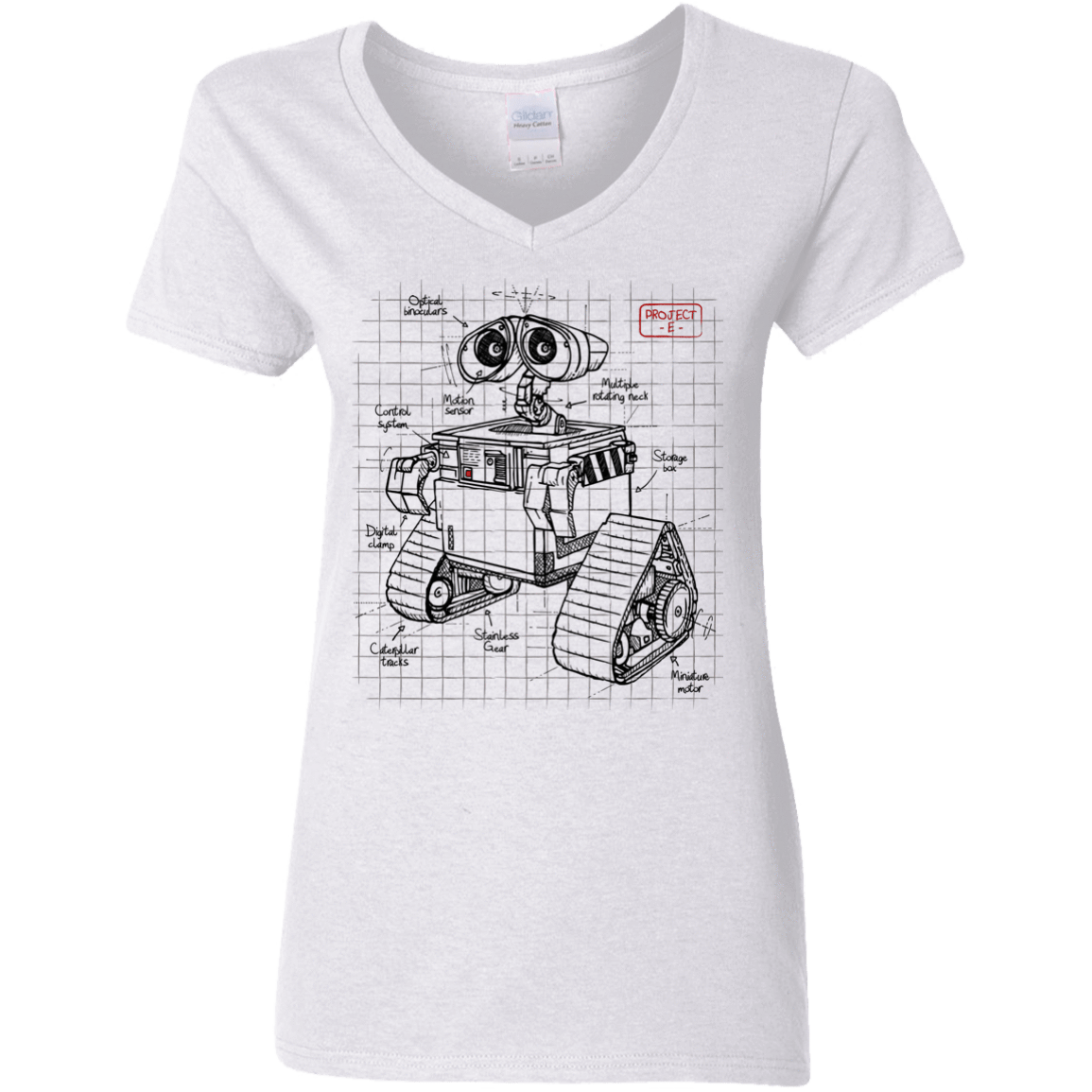 T-Shirts White / S WALL-E Plan Women's V-Neck T-Shirt