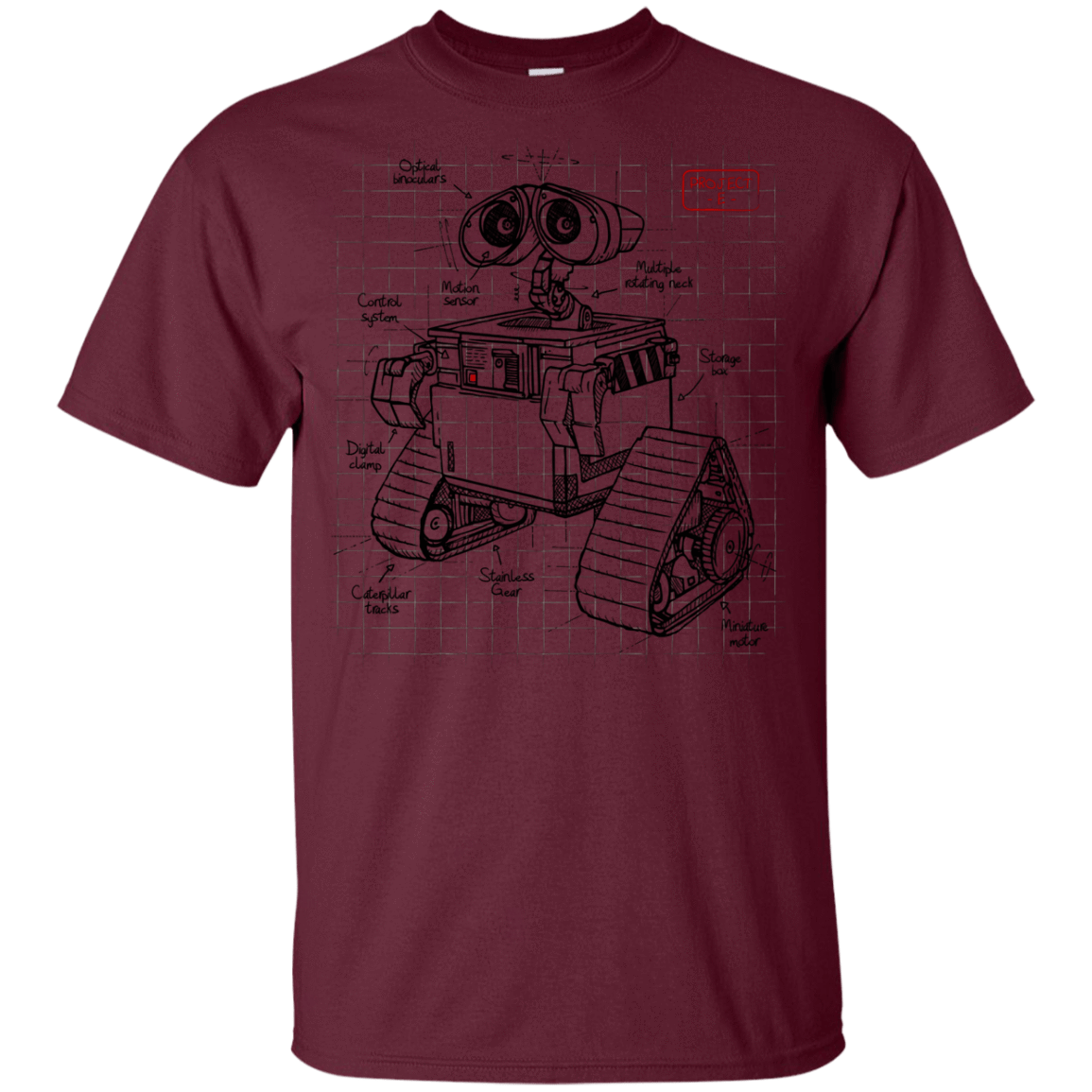 T-Shirts Maroon / YXS WALL-E Plan Youth T-Shirt