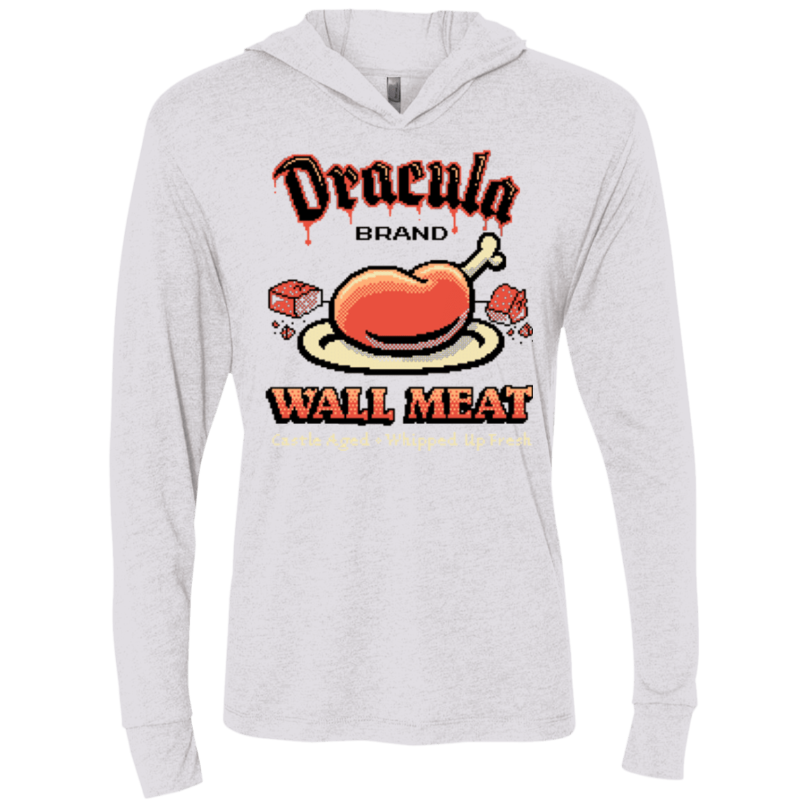 T-Shirts Heather White / X-Small Wall Meat Triblend Long Sleeve Hoodie Tee