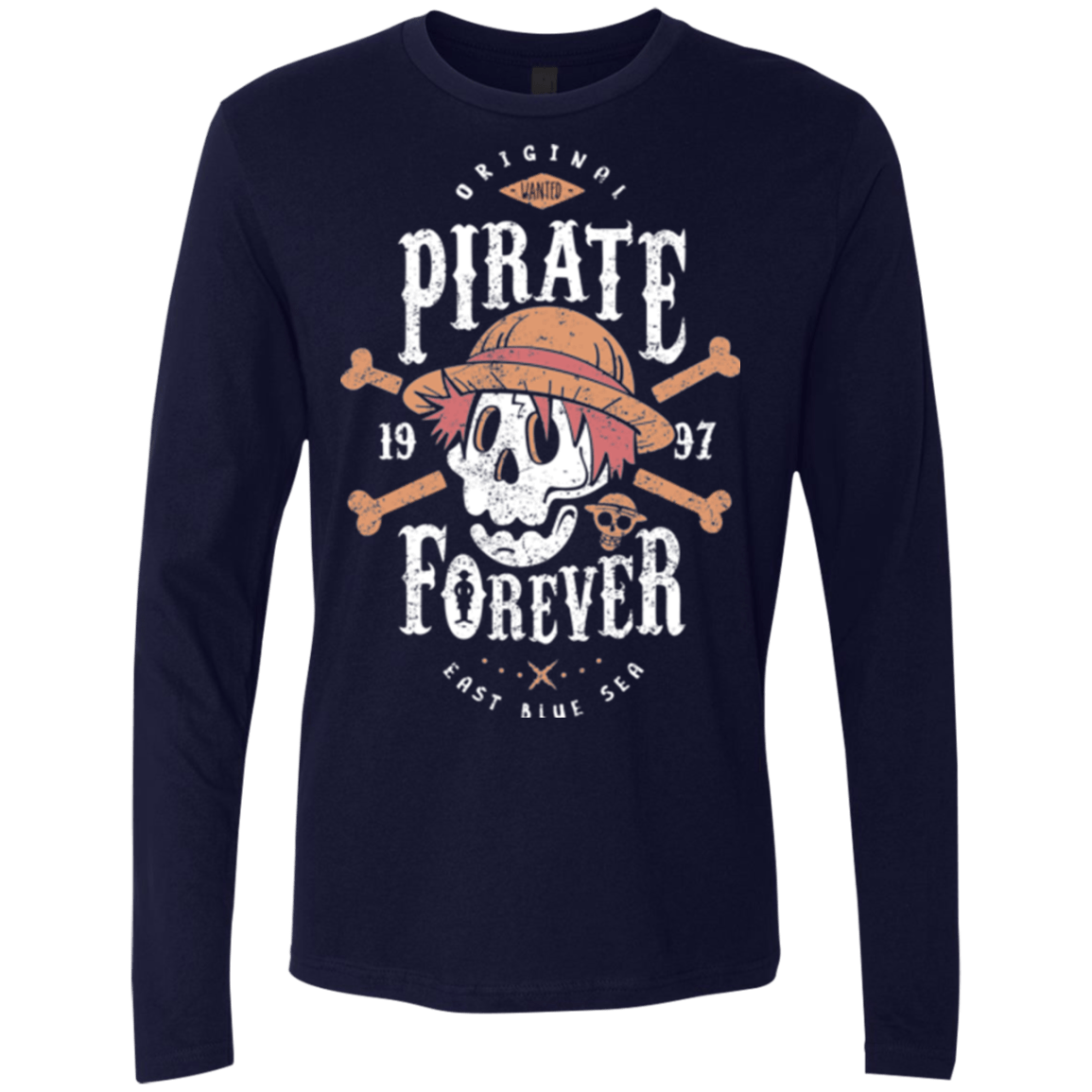 T-Shirts Midnight Navy / Small Wanted Pirate Forever Men's Premium Long Sleeve