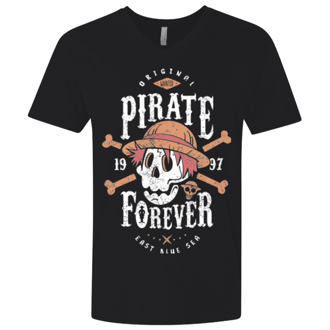 T-Shirts Black / X-Small Wanted Pirate Forever Men's Premium V-Neck