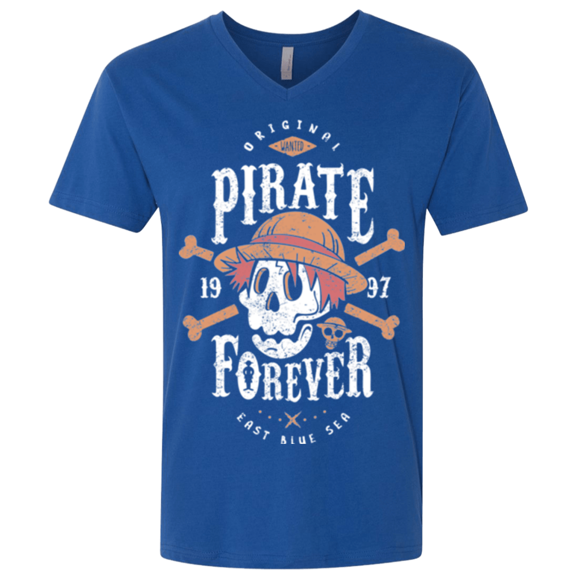 T-Shirts Royal / X-Small Wanted Pirate Forever Men's Premium V-Neck