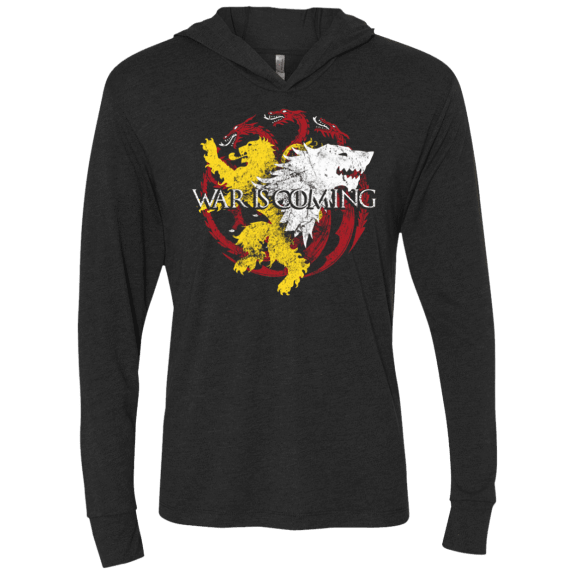 T-Shirts Vintage Black / X-Small War is Coming Triblend Long Sleeve Hoodie Tee