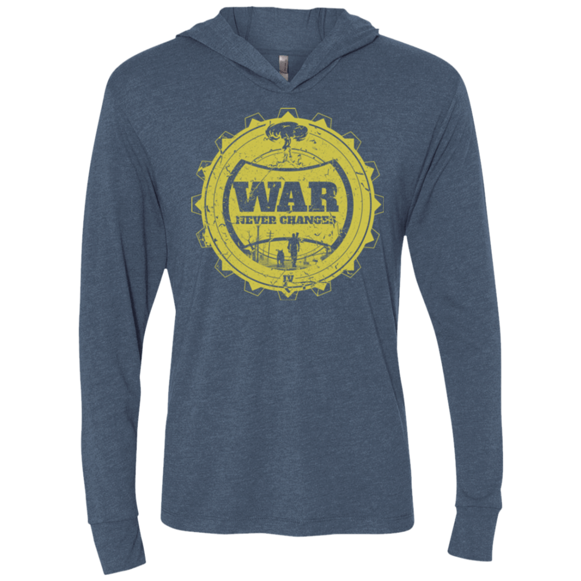 T-Shirts Indigo / X-Small War never changes (2) Triblend Long Sleeve Hoodie Tee