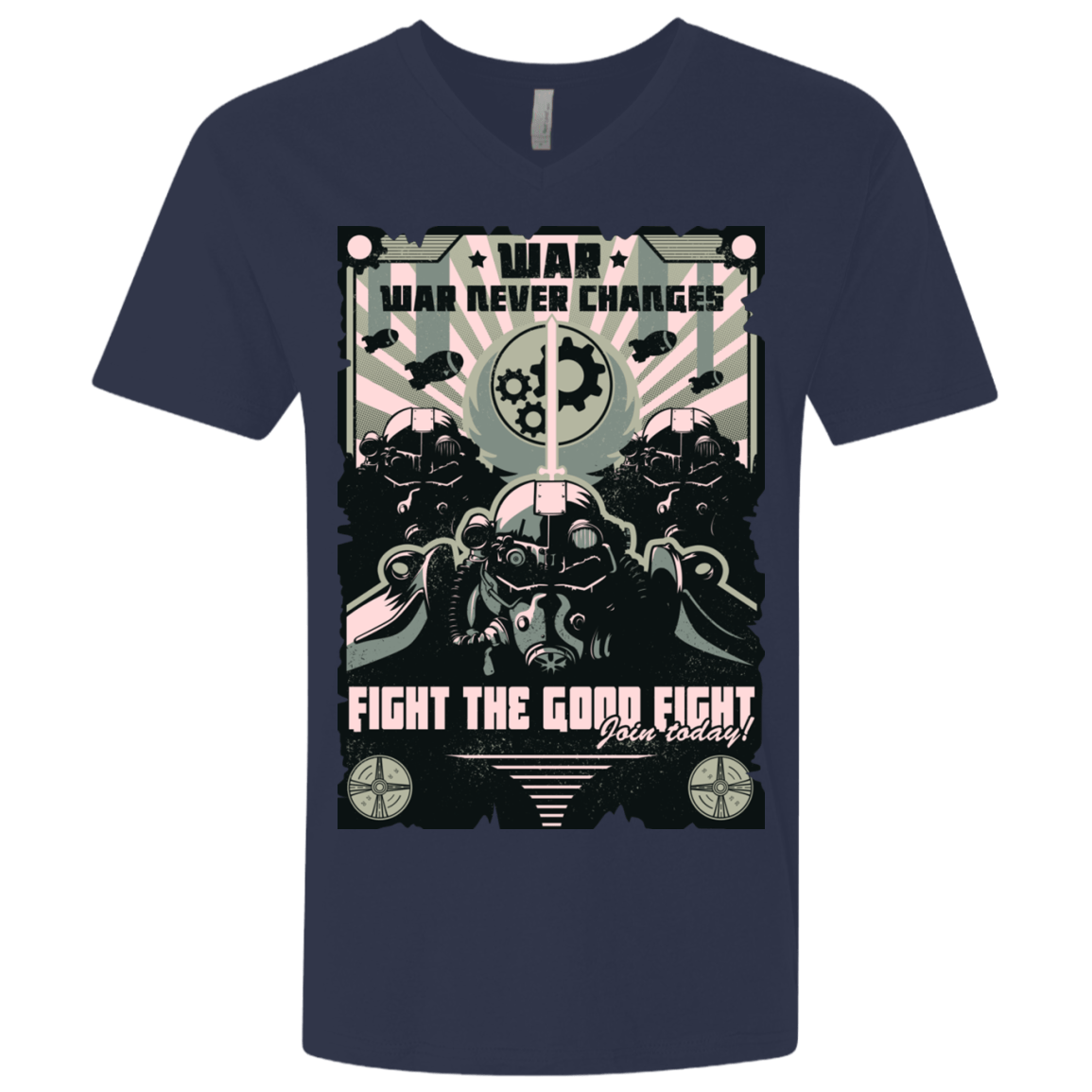T-Shirts Midnight Navy / X-Small War Never Changes Men's Premium V-Neck