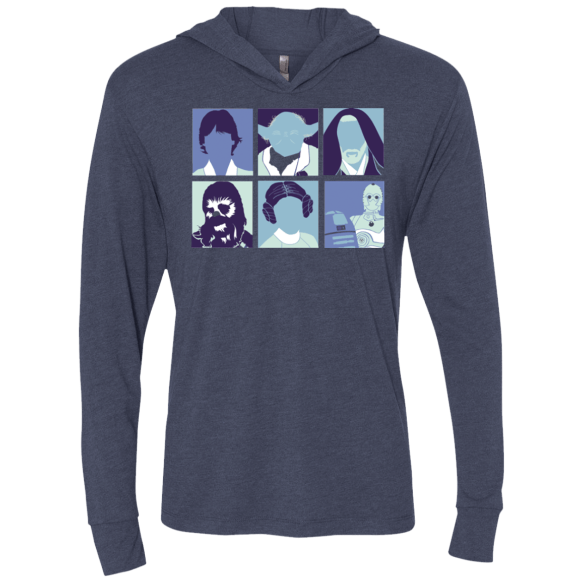 T-Shirts Vintage Navy / X-Small Wars pop Triblend Long Sleeve Hoodie Tee