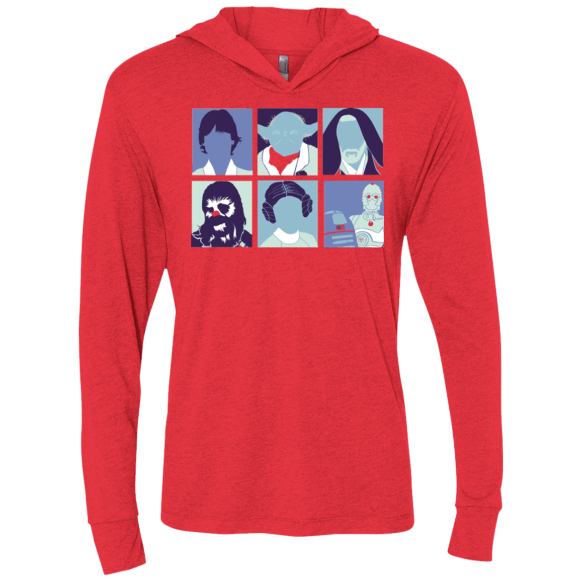 T-Shirts Vintage Red / X-Small Wars pop Triblend Long Sleeve Hoodie Tee