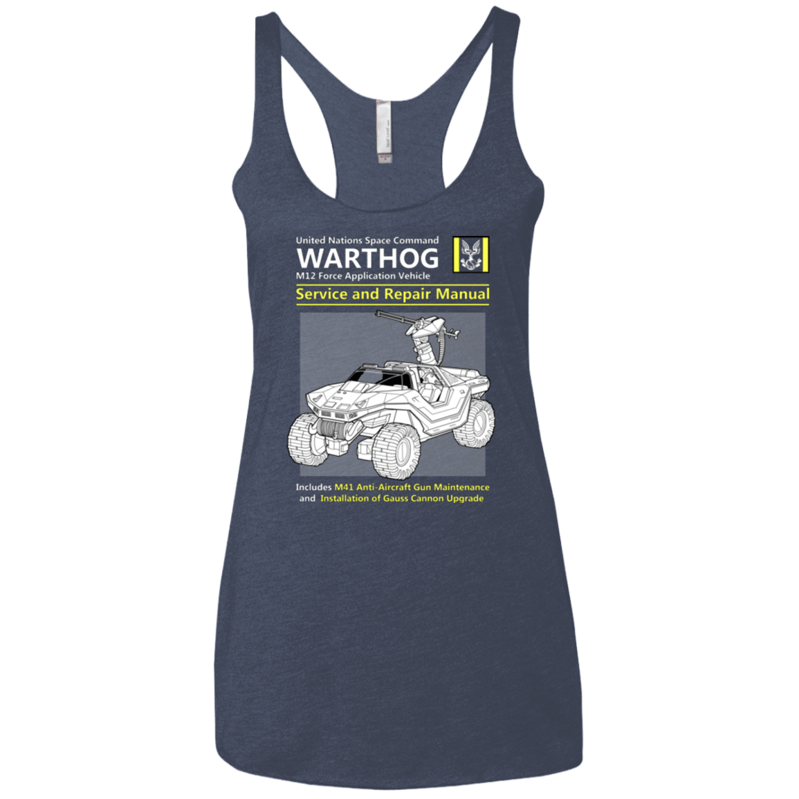 T-Shirts Vintage Navy / X-Small WARTHOG SERVICE AND REPAIR MANUAL Women's Triblend Racerback Tank