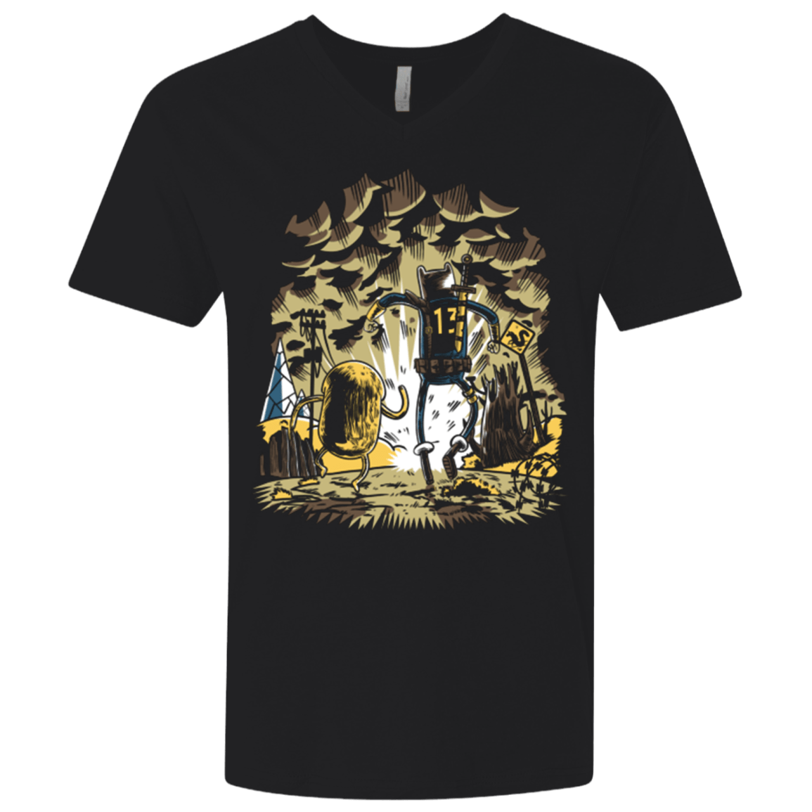 T-Shirts Black / X-Small wasteland time Men's Premium V-Neck
