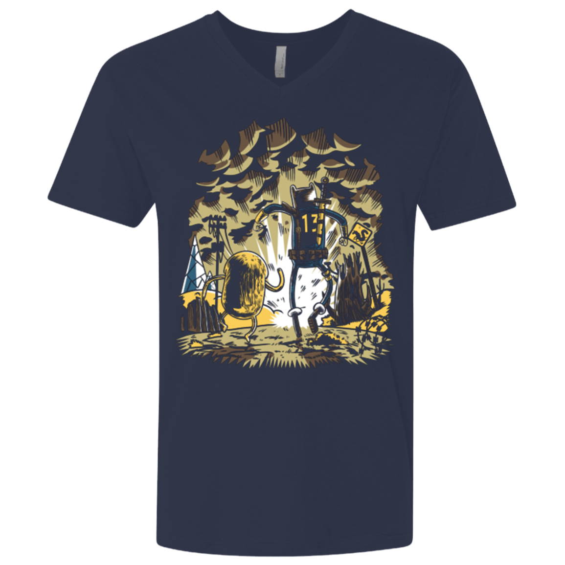 T-Shirts Midnight Navy / X-Small wasteland time Men's Premium V-Neck