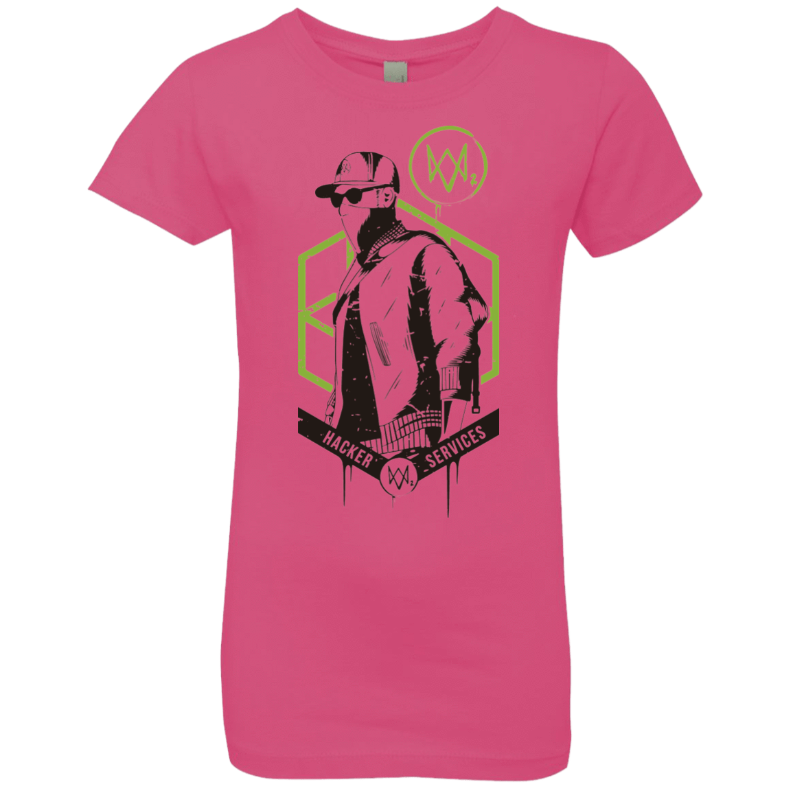 T-Shirts Hot Pink / YXS Watch Dogs 2 Hacker Services Girls Premium T-Shirt
