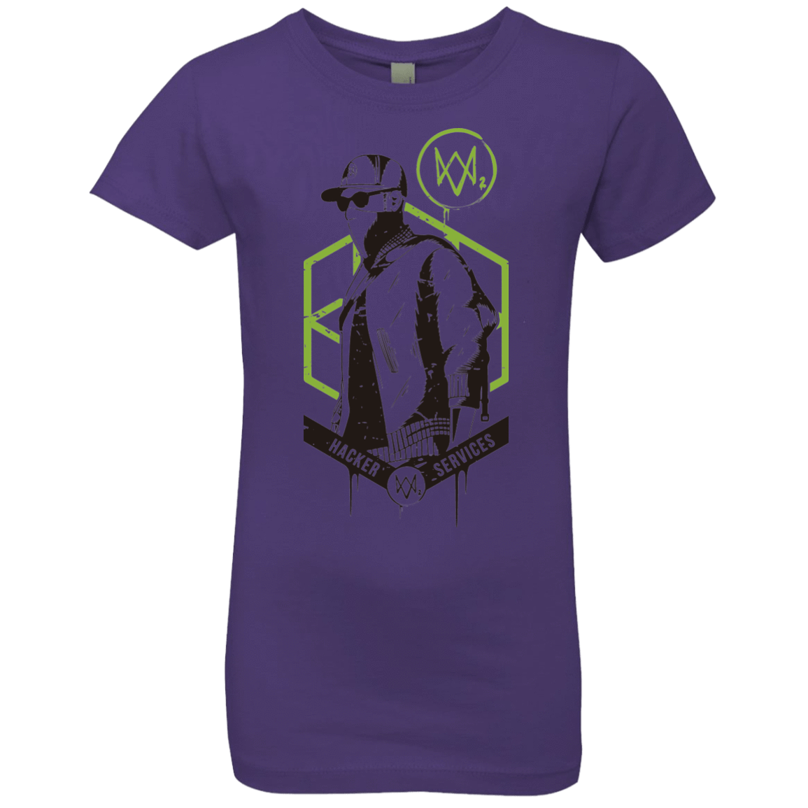 T-Shirts Purple Rush / YXS Watch Dogs 2 Hacker Services Girls Premium T-Shirt
