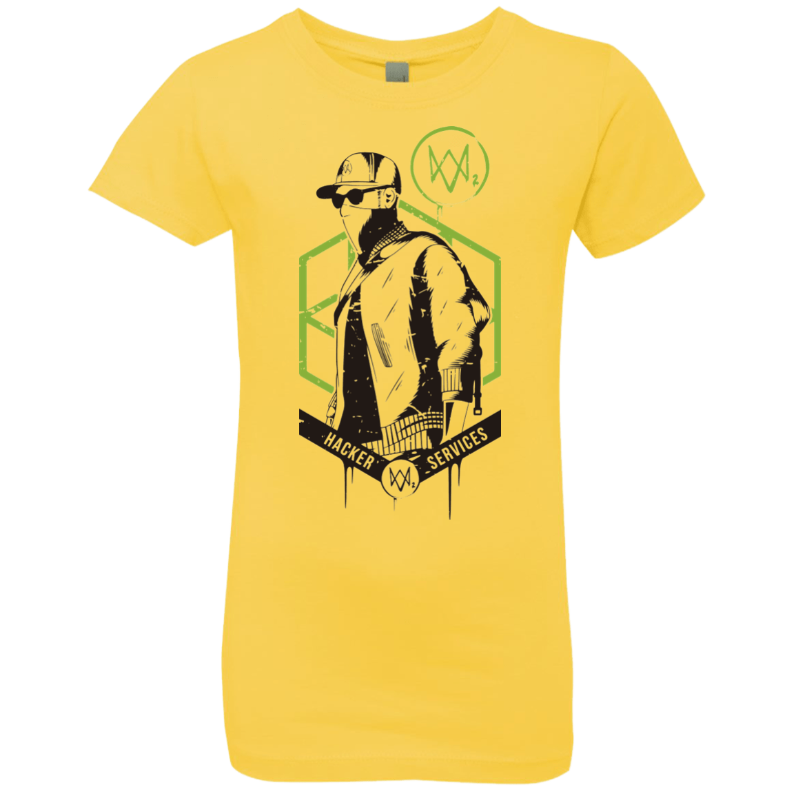 T-Shirts Vibrant Yellow / YXS Watch Dogs 2 Hacker Services Girls Premium T-Shirt