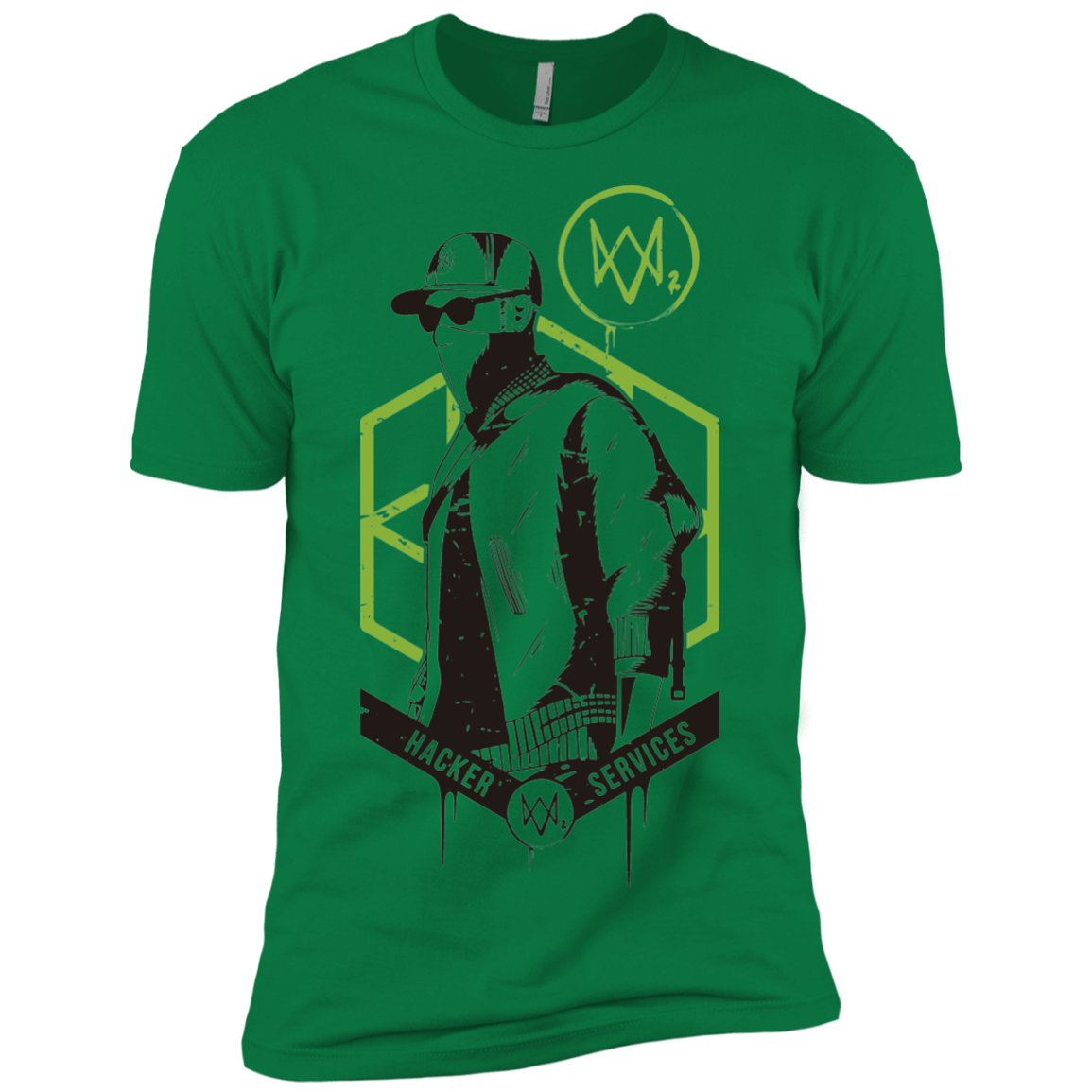 T-Shirts Kelly Green / X-Small Watch Dogs 2 Hacker Services Men's Premium T-Shirt