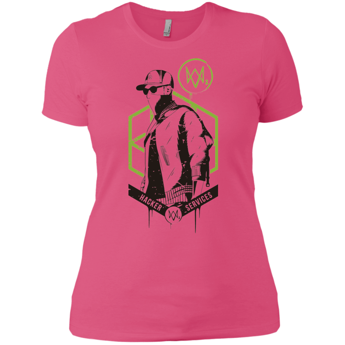 T-Shirts Hot Pink / X-Small Watch Dogs 2 Hacker Services Women's Premium T-Shirt