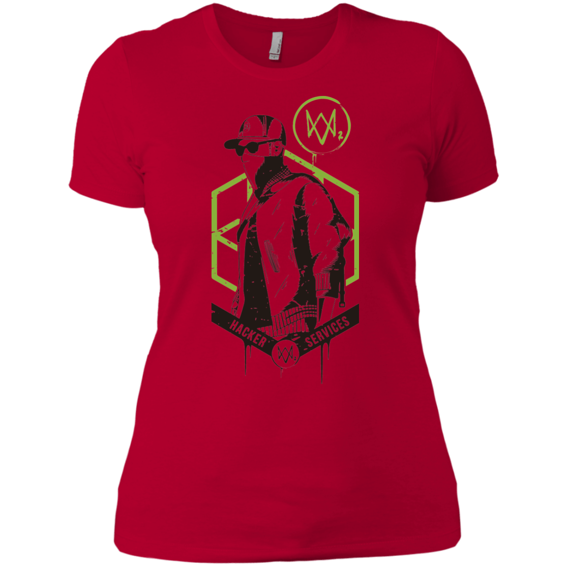 T-Shirts Red / X-Small Watch Dogs 2 Hacker Services Women's Premium T-Shirt