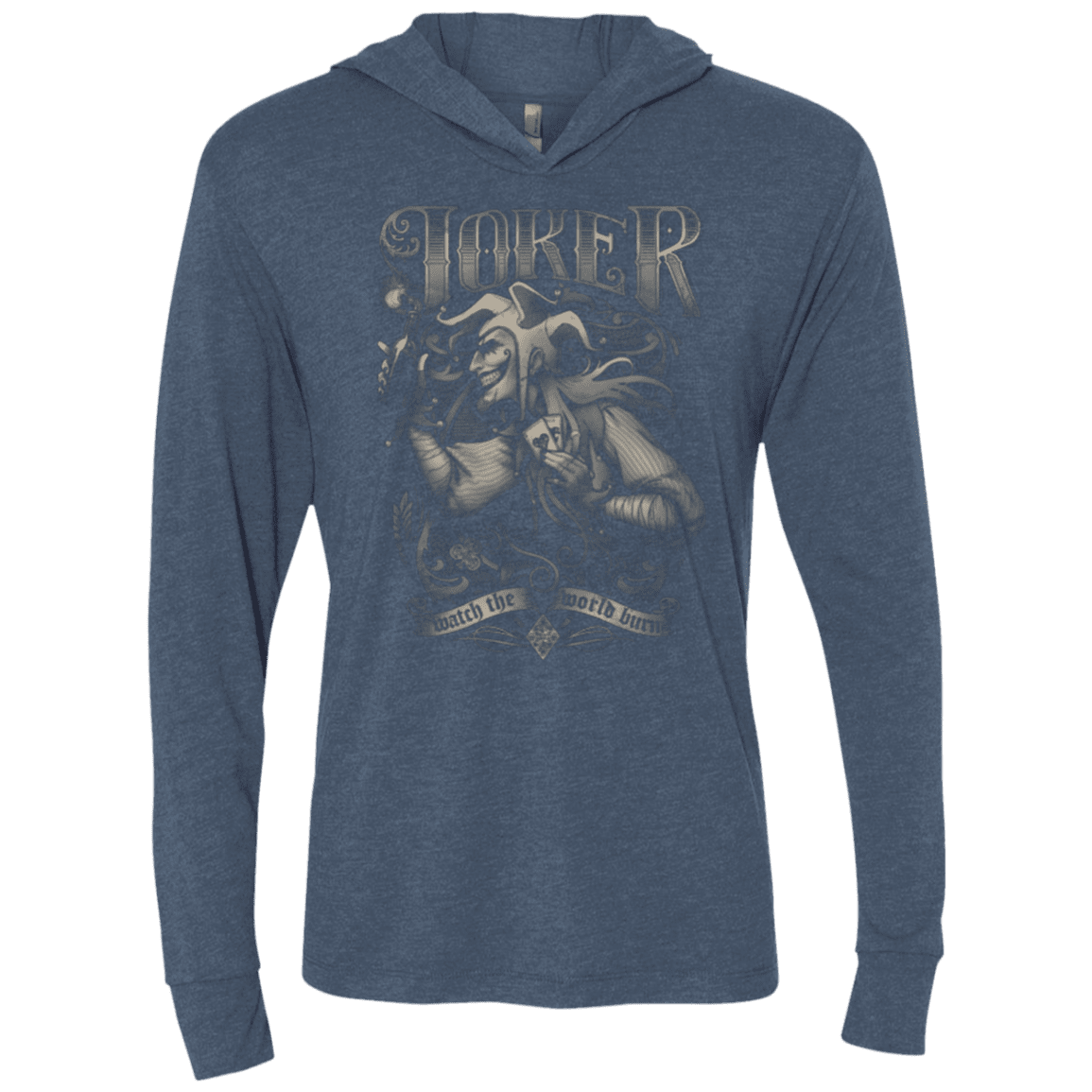 T-Shirts Indigo / X-Small Watch the world burn Triblend Long Sleeve Hoodie Tee