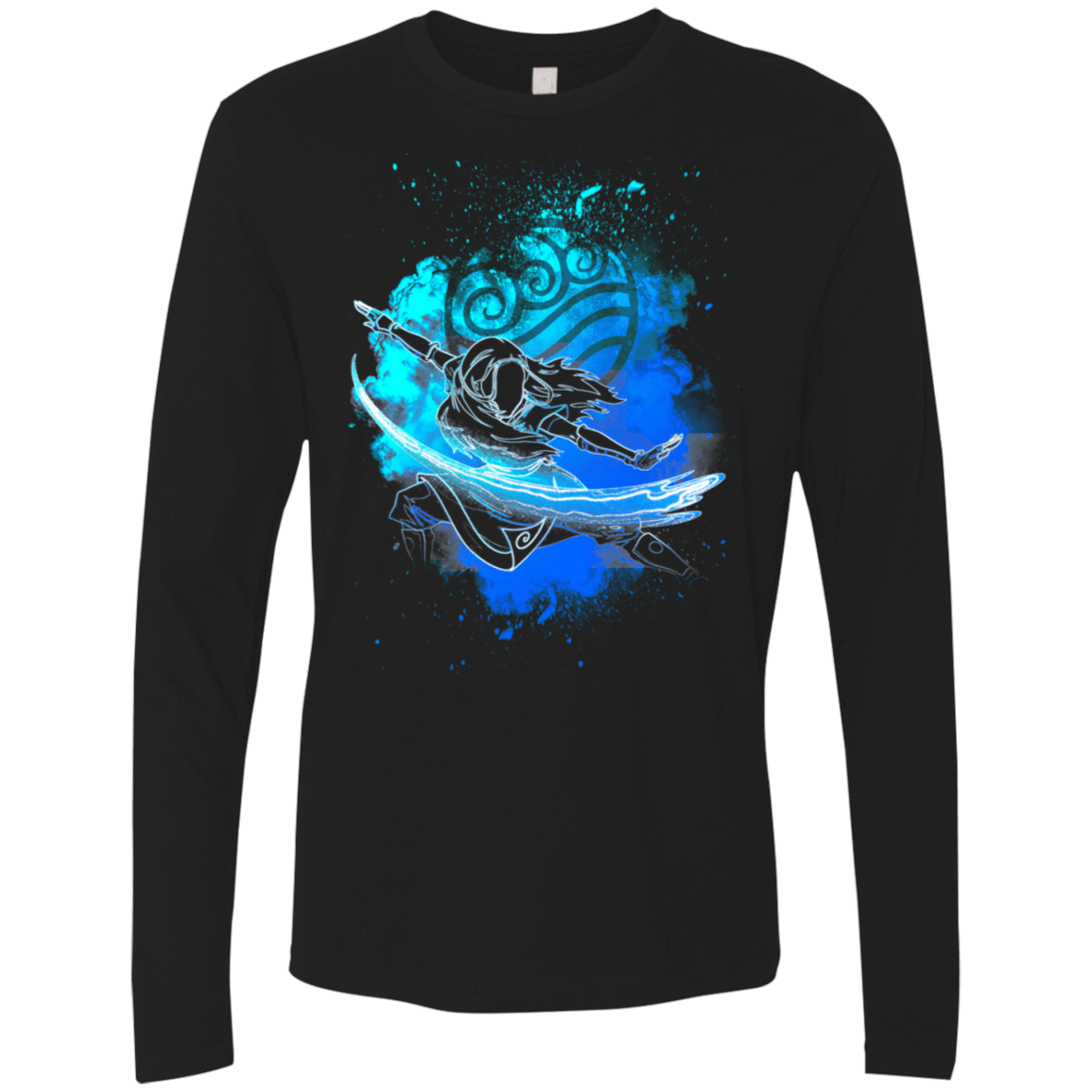 T-Shirts Black / S Water Bender Soul Katara Men's Premium Long Sleeve