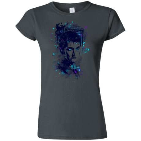 T-Shirts Charcoal / S Water Colors Tenth Doctor Junior Slimmer-Fit T-Shirt