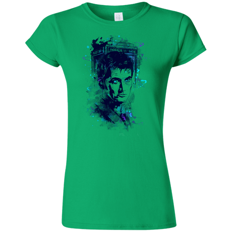 T-Shirts Irish Green / S Water Colors Tenth Doctor Junior Slimmer-Fit T-Shirt