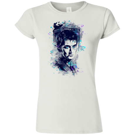 T-Shirts White / S Water Colors Tenth Doctor Junior Slimmer-Fit T-Shirt