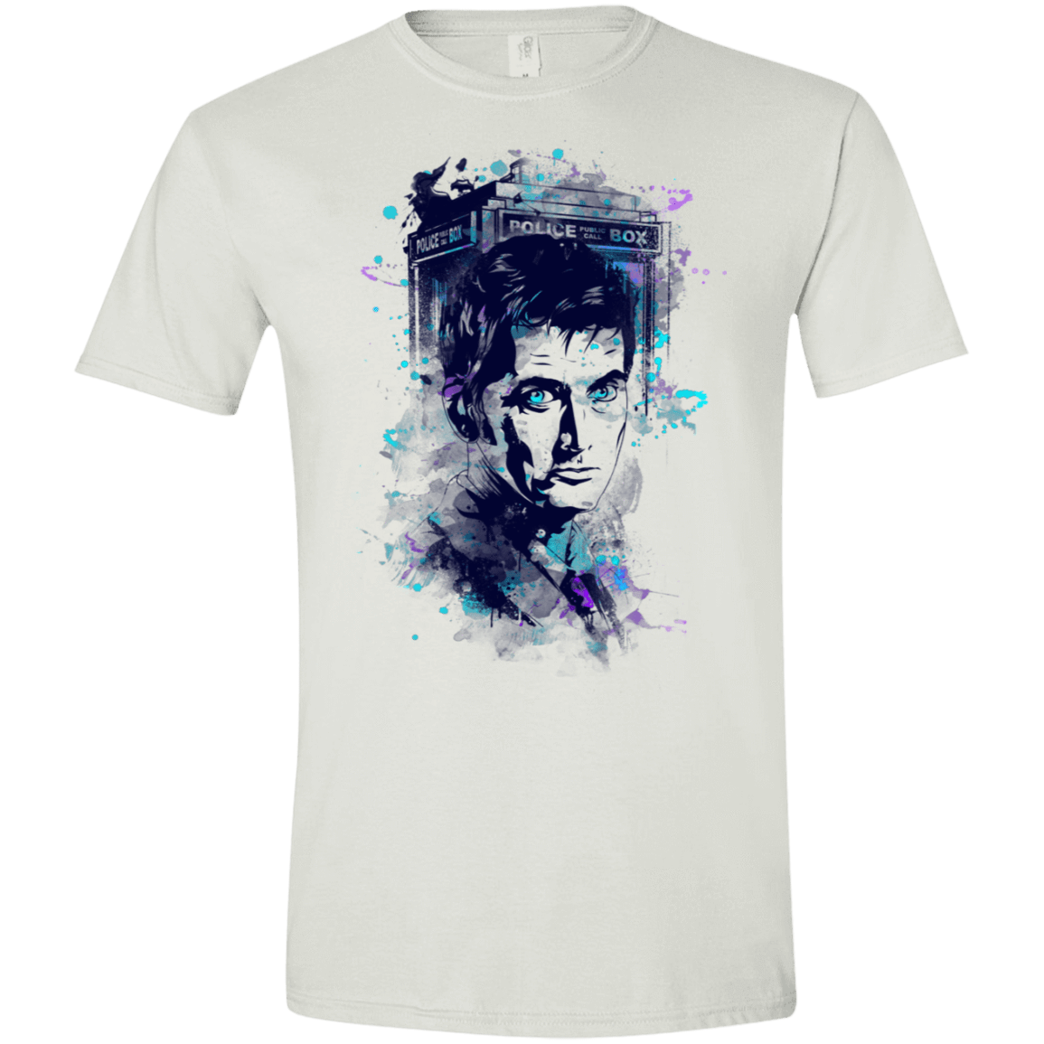 T-Shirts White / X-Small Water Colors Tenth Doctor Men's Semi-Fitted Softstyle
